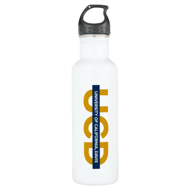 UCD Wordmark Stainless Steel Water Bottle (Front)
