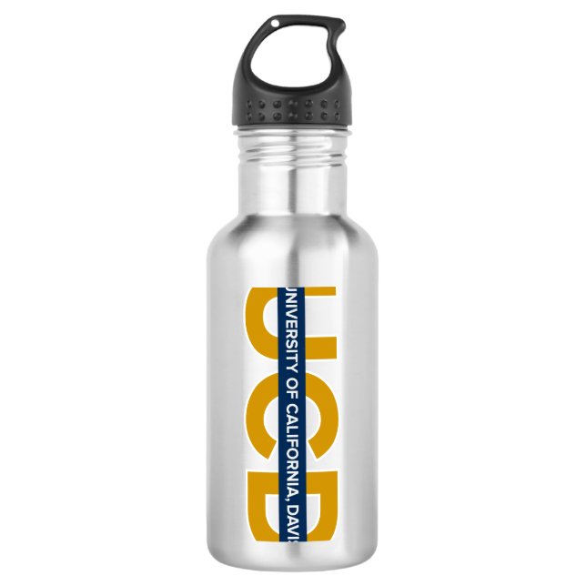 UCD Wordmark Stainless Steel Water Bottle (Front)