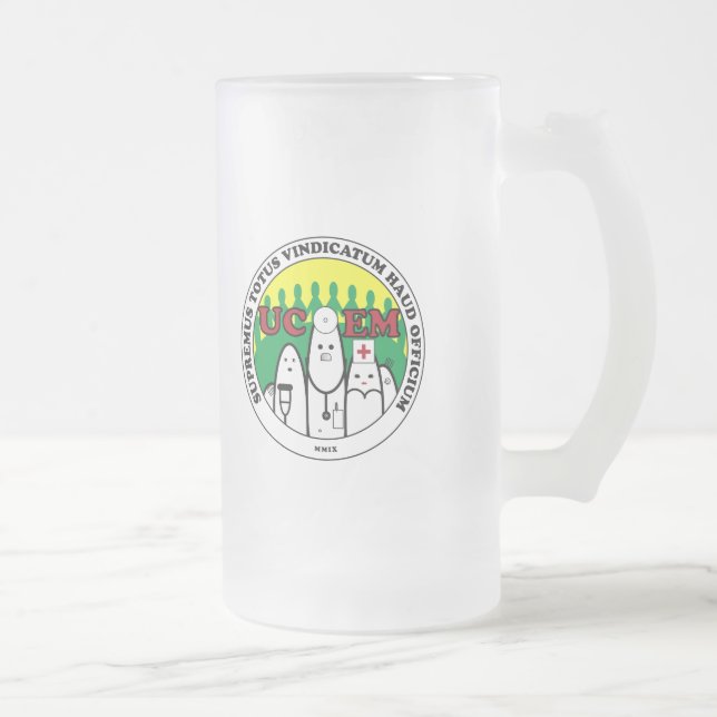 UCEM Latin Beer Frosted Glass Beer Mug (Right)