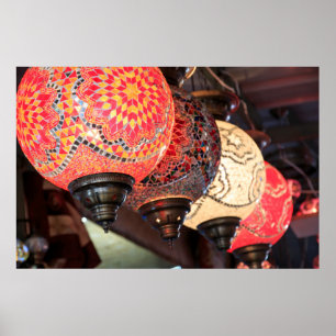 Uchisar, Colorful, Mosaic Lamps Poster