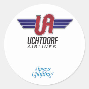 Uchtdorf Airlines. Round sticker