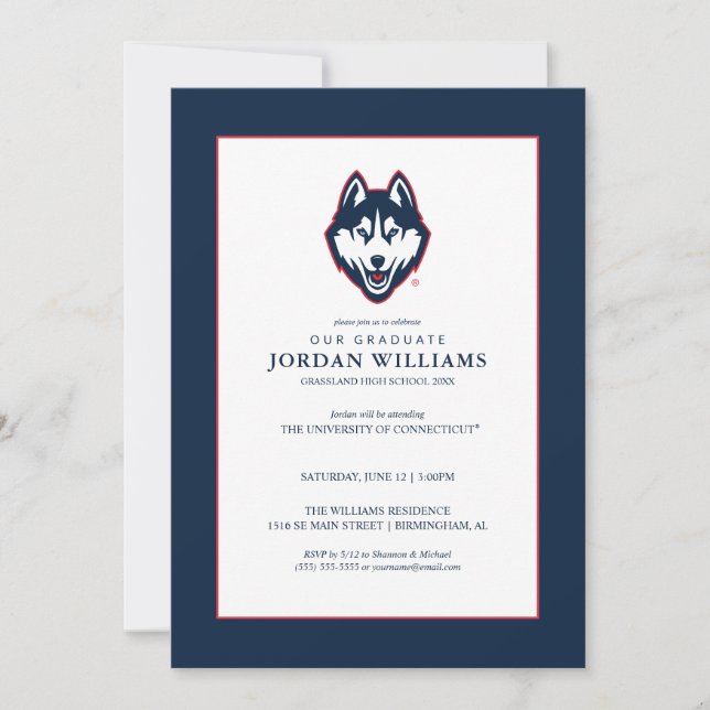 UConn Huskies Announcement (Front)