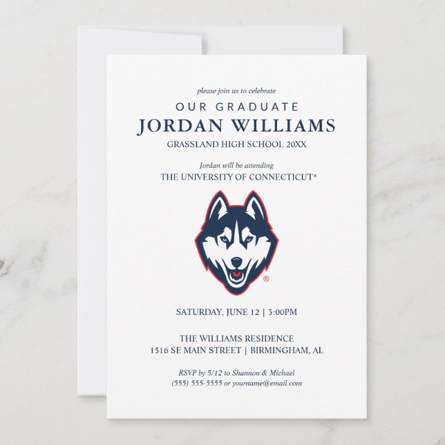 UConn Huskies Announcement (Front)