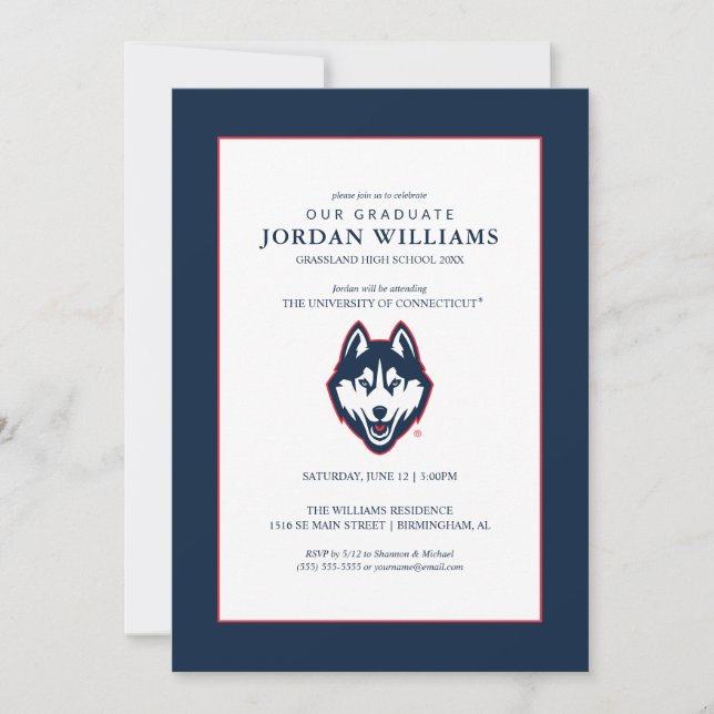 UConn Huskies Announcement (Front)