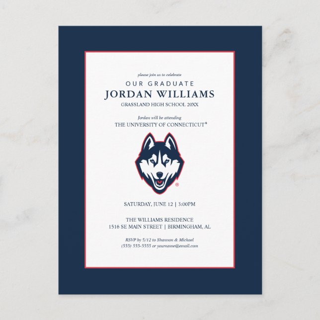 UConn Huskies Announcement Postcard (Front)