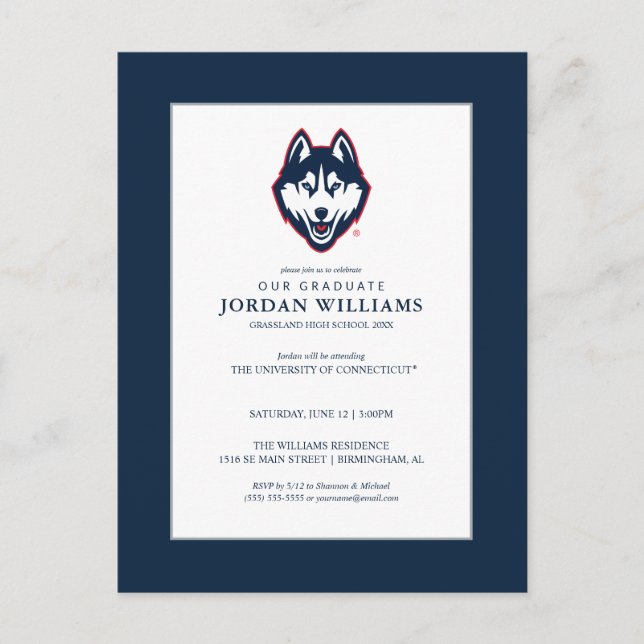 UConn Huskies Announcement Postcard (Front)