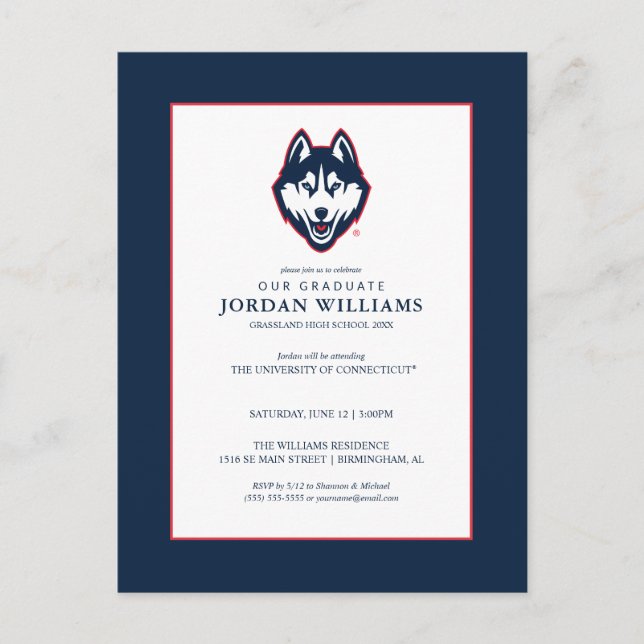 UConn Huskies Announcement Postcard (Front)