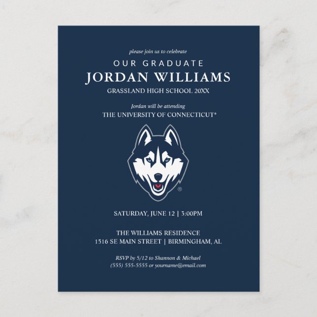 UConn Huskies Announcement Postcard (Front)