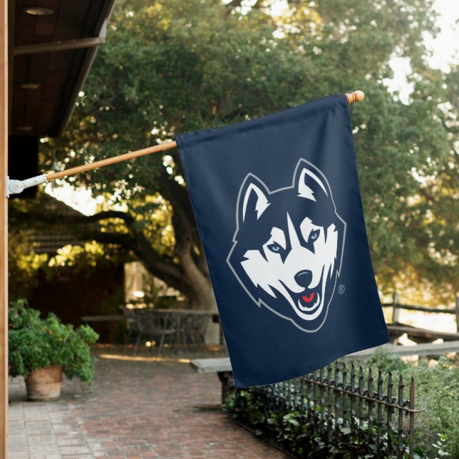 UConn Huskies House Flag (In SItu)
