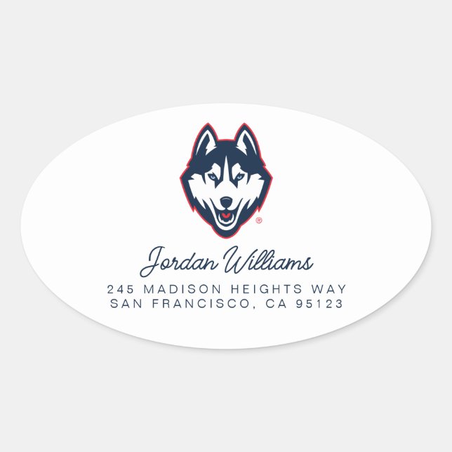 UConn Huskies Oval Sticker (Front)