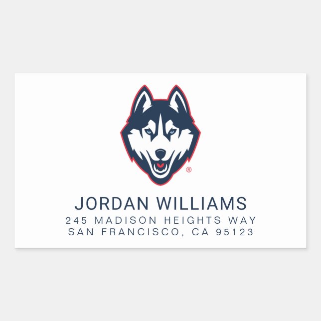 UConn Huskies Rectangular Sticker (Front)