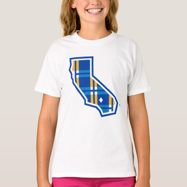 UCR Blue & Gold Tartan CA T-Shirt (Front)