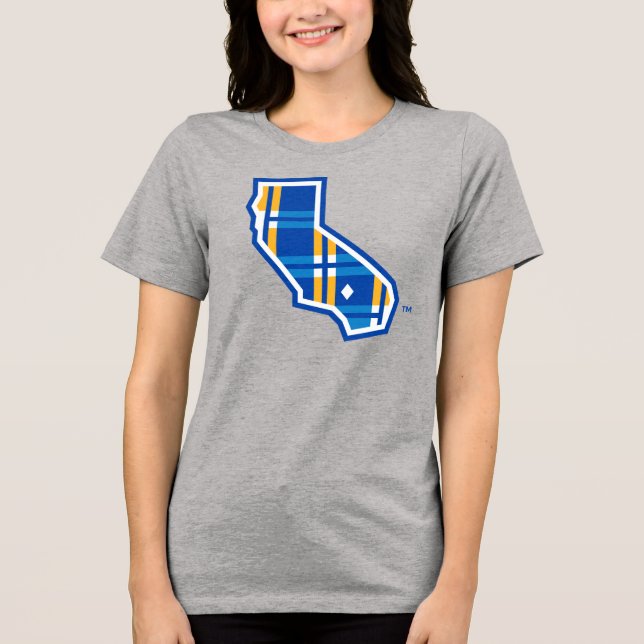 UCR Blue & Gold Tartan CA Tri-Blend Shirt (Front)
