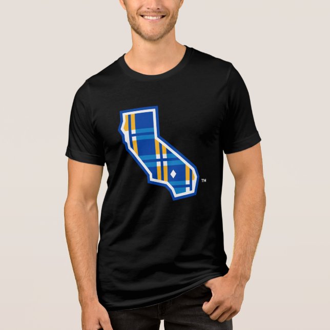 UCR Blue & Gold Tartan CA Tri-Blend Shirt (Front)