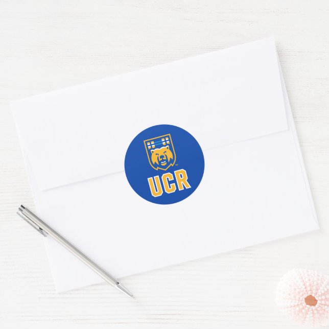 UCR Scotty Bear Mascot Shield Classic Round Sticker (Envelope)