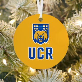 UCR Scotty Bear Mascot Shield Metal Ornament