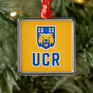 UCR Scotty Bear Mascot Shield Metal Ornament