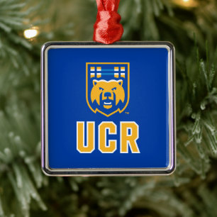 UCR Scotty Bear Mascot Shield Metal Ornament