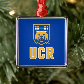 UCR Scotty Bear Mascot Shield Metal Ornament