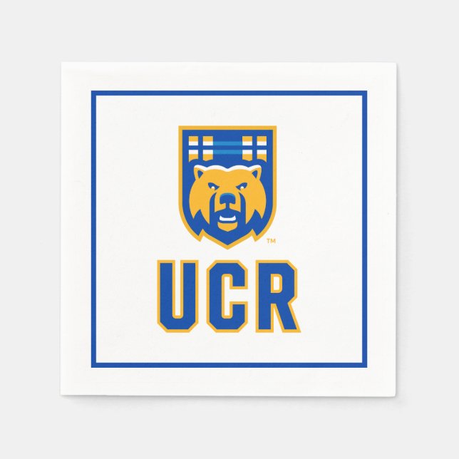 UCR Scotty Bear Mascot Shield Napkins (Front)