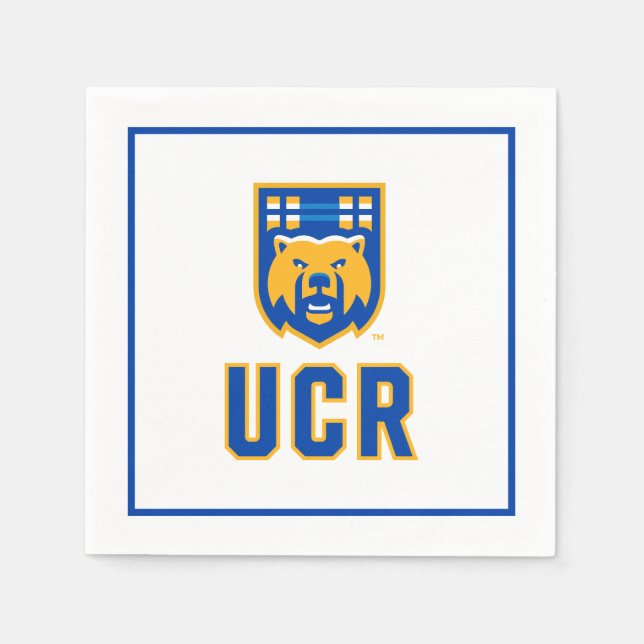 UCR Scotty Bear Mascot Shield Napkins (Front)