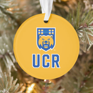 UCR Scotty Bear Mascot Shield Ornament