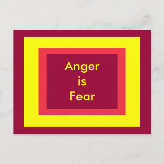 !   UCreate Anger is Fear Postcard