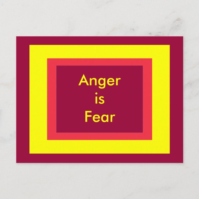 !   UCreate Anger is Fear Postcard (Front)