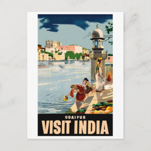 Udaipur city, India, women at the lake Postcard