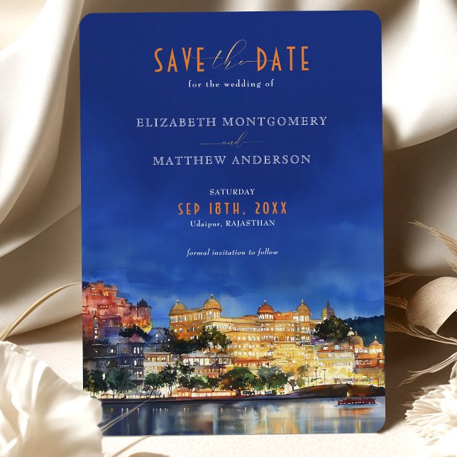 Udaipur Rajasthan India Save the Date Destination Invitation (Creator Uploaded)