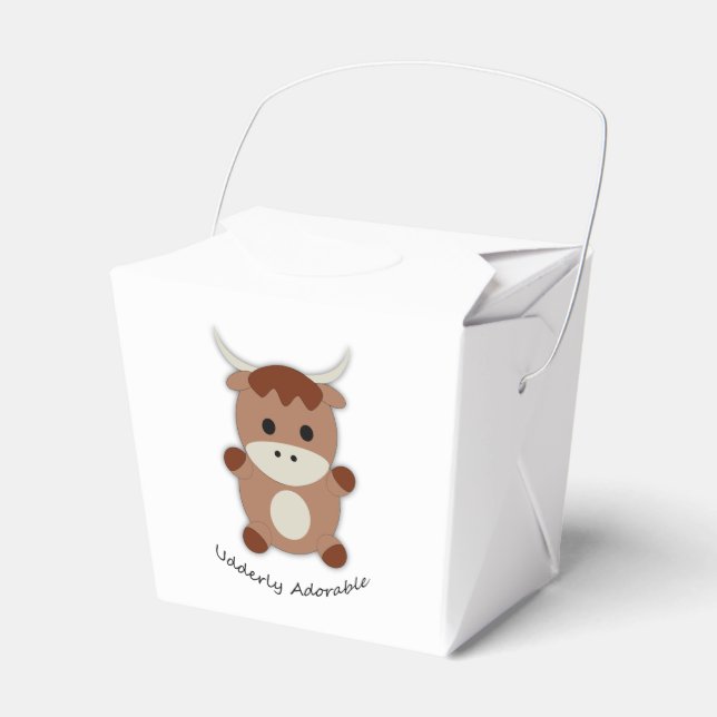 Udderly Adorable Cow Favor Boxes (Front Side)