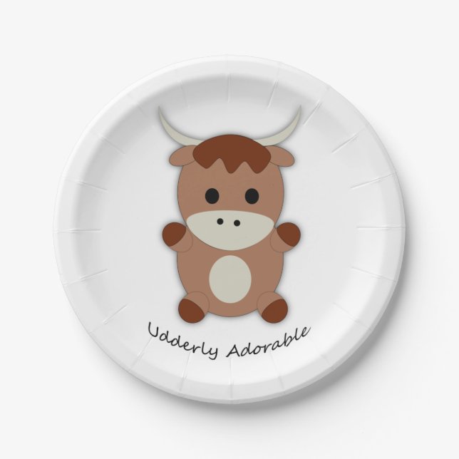 Udderly Adorable Cow Paper Plates (Front)