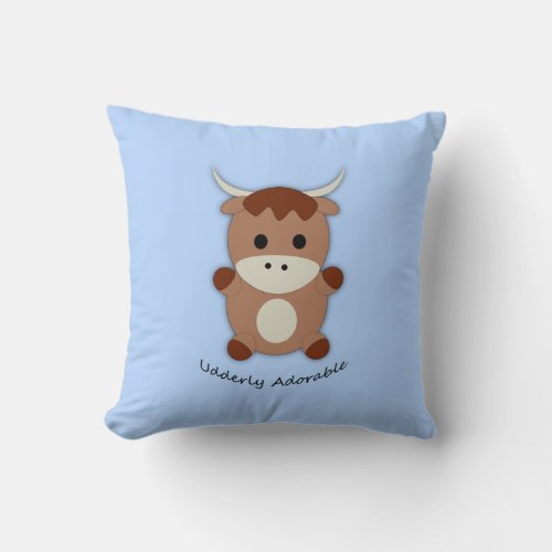 Udderly Adorable Cow Throw Pillow