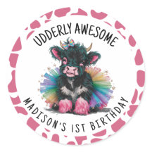 Udderly Awesome Tutu Highland Cow Print