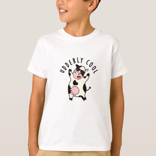 Udderly Cool Funny Cow Pun  T_Shirt