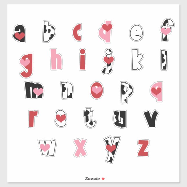 Udderly Love [lowercase alphabet] Sticker (Sheet)