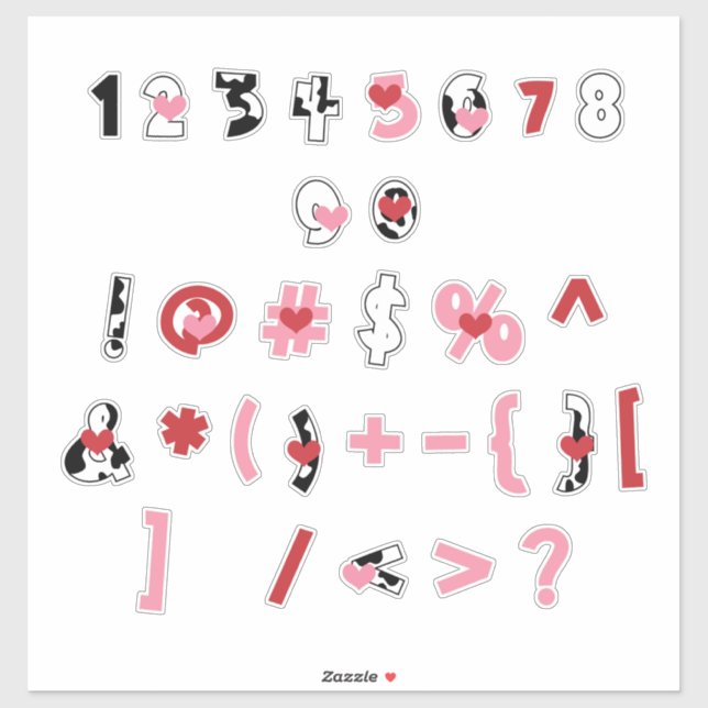 Udderly Love [numbers] Sticker (Sheet)
