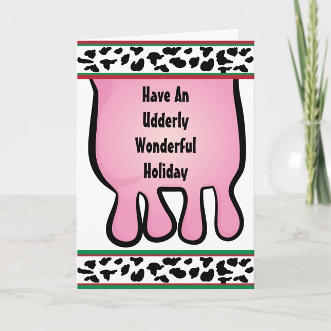 Udderly Wonderful Christmas Cow Card (Front)
