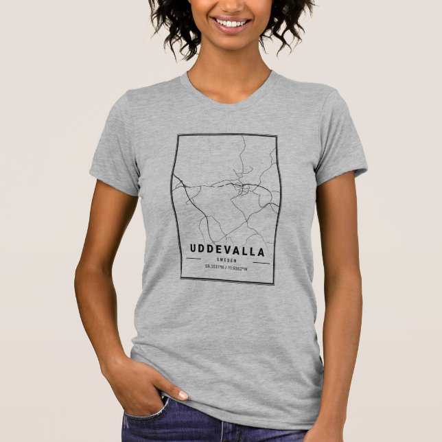 Uddevalla Sweden City Map | Minimalist Art T-Shirt (Front)