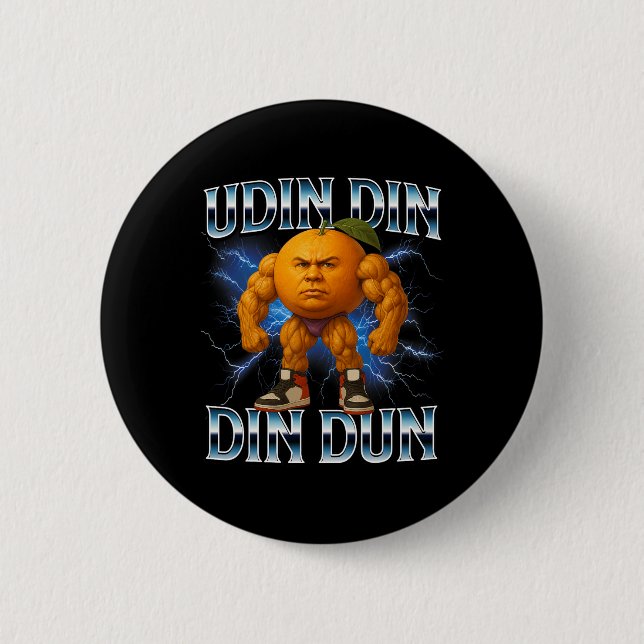 Udin Din Din Dun Funny Italian Brainrot Meme Bodyb Button (Front)