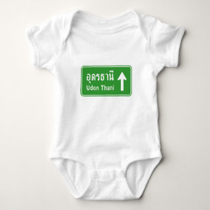 Udon Thani Ahead ⚠ Thai Highway Traffic Sign ⚠ Baby Bodysuit