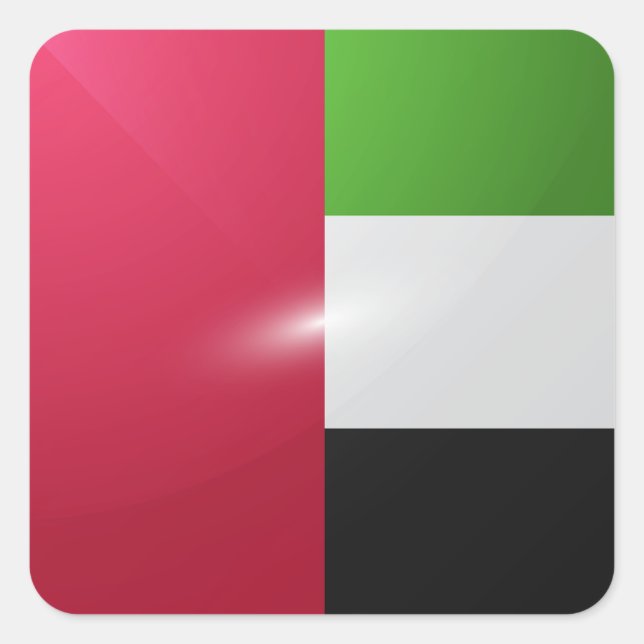 UEA square glossy flag Sticker (Front)