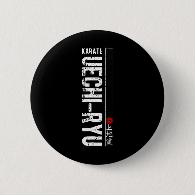 Uechi Ryu Karate Do Martial Arts Japan Belt Retro  Button (Front)