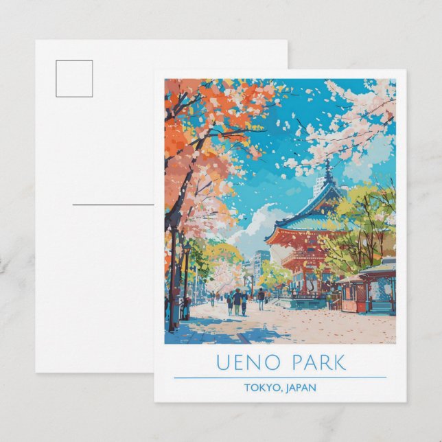 Ueno Park Tokyo Japan Vintage Travel  Postcard (Front/Back)