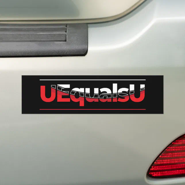 UEqualsU HIV Awareness - Advocate Typography Bumper Sticker (On Car)