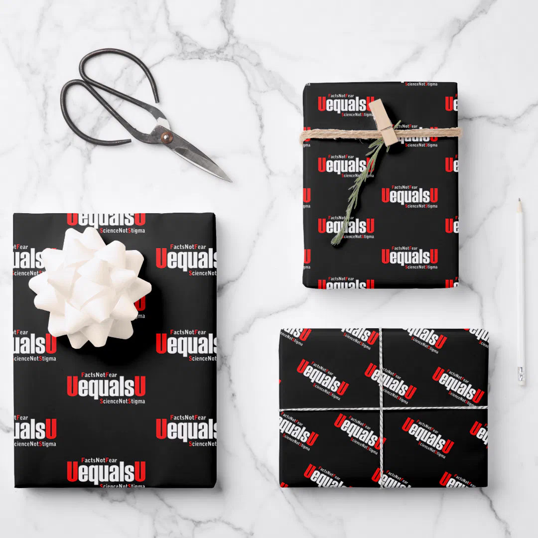 UEqualsU HIV Facts Not Fear - AIDS Awareness Wrapp Wrapping Paper Sheets (Front)