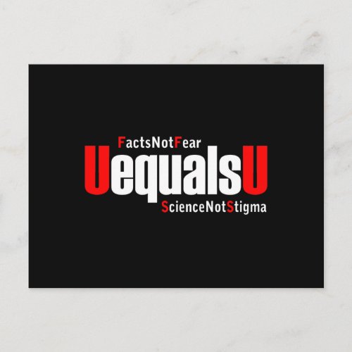 UEqualsU HIV Facts Not Fear Science Not Stigma Postcard