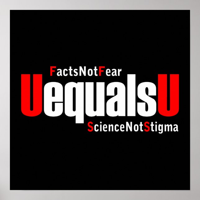 UEqualsU HIV Facts Not Fear Science Not Stigma Poster (Front)