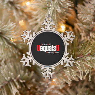 UEqualsU HIV Facts Not Fear Science Not Stigma Snowflake Pewter Christmas Ornament