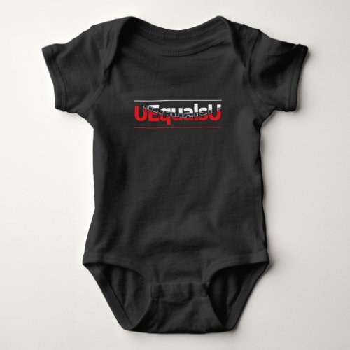 UEqualsU HIV Undetectable Typography Art Baby Bodysuit